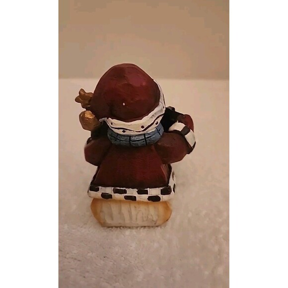 Snowman Sitting Ornament 4.5" From Bottom Up. Christmas Decor 6" Tall - Picture 3 of 5